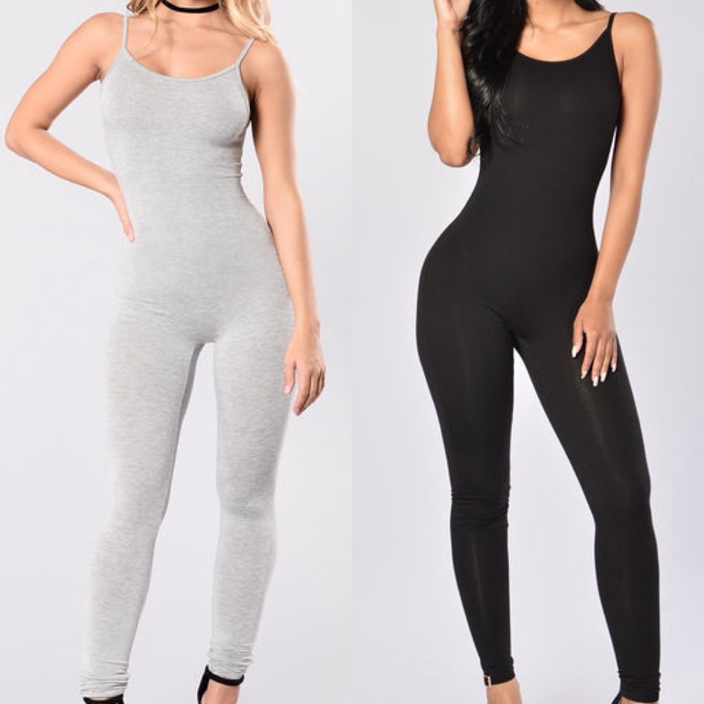 SOLD * 2 pack unitard jumpsuit in black and grey